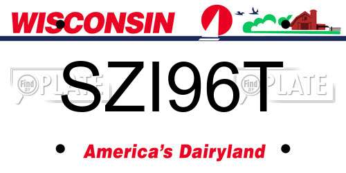 SZI96T Wisconsin License Plate