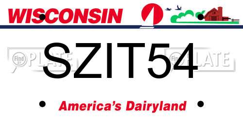 SZIT54 Wisconsin License Plate
