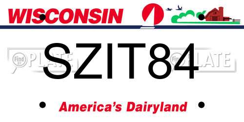 SZIT84 Wisconsin License Plate