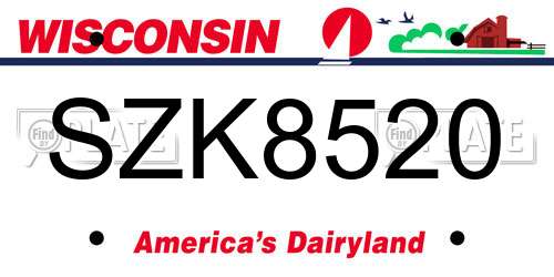 SZK8520 Wisconsin License Plate
