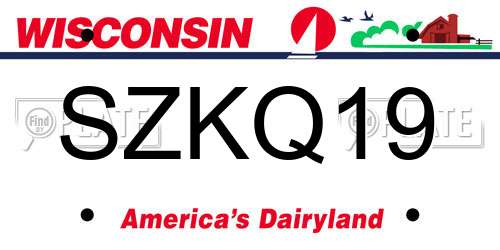 SZKQ19 Wisconsin License Plate