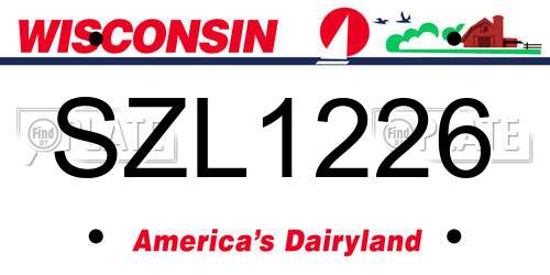 SZL1226 Wisconsin License Plate