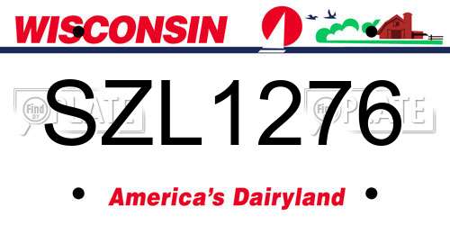 SZL1276 Wisconsin License Plate