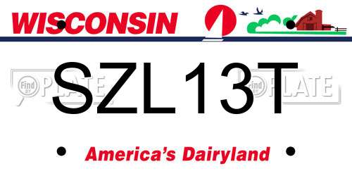 SZL13T Wisconsin License Plate