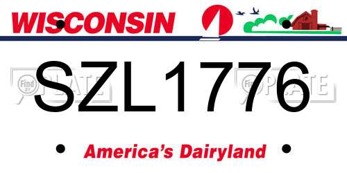 SZL1776 Wisconsin License Plate