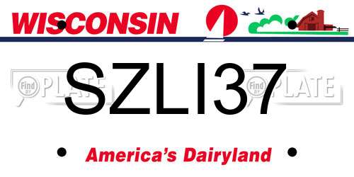 SZLI37 Wisconsin License Plate