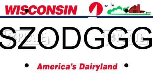 SZODGGG Wisconsin License Plate