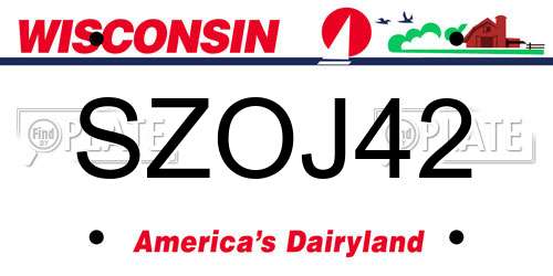 SZOJ42 Wisconsin License Plate