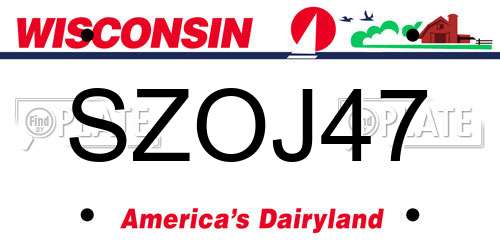 SZOJ47 Wisconsin License Plate
