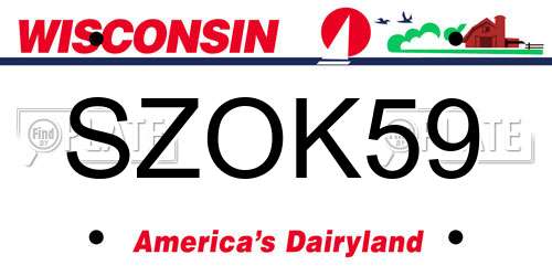SZOK59 Wisconsin License Plate