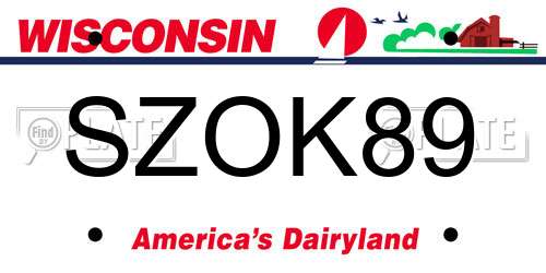 SZOK89 Wisconsin License Plate