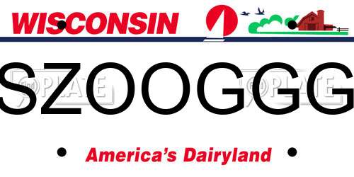 SZOOGGG Wisconsin License Plate