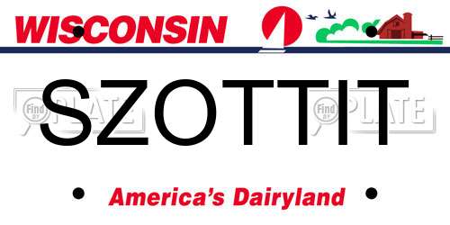 SZOTTIT Wisconsin License Plate