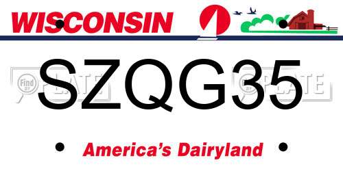 SZQG35 Wisconsin License Plate