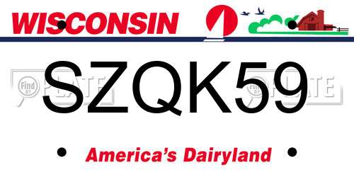 SZQK59 Wisconsin License Plate