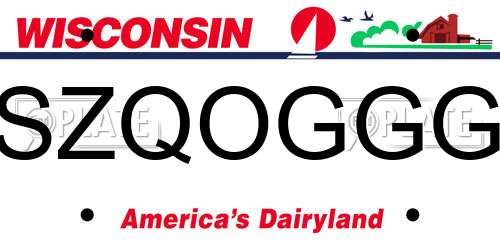 SZQOGGG Wisconsin License Plate