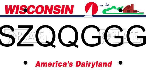 SZQQGGG Wisconsin License Plate