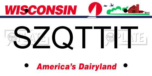 SZQTTIT Wisconsin License Plate