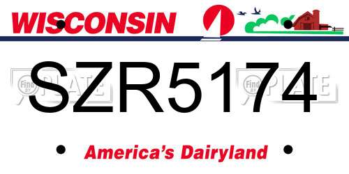 SZR5174 Wisconsin License Plate