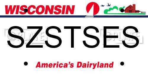 SZSTSES Wisconsin License Plate