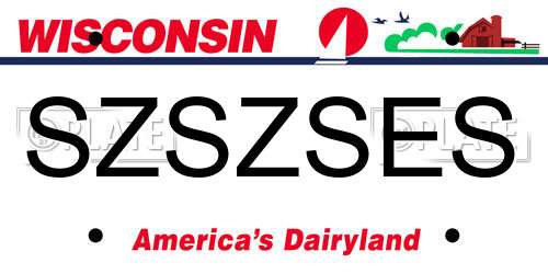 SZSZSES Wisconsin License Plate