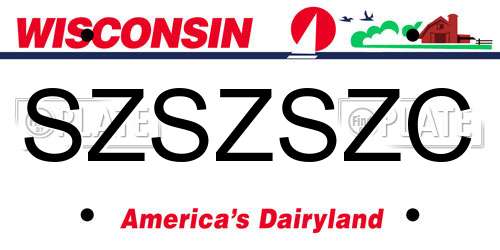 SZSZSZC Wisconsin License Plate