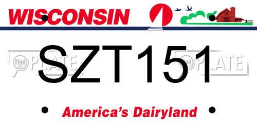 SZT151 Wisconsin License Plate