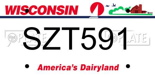 SZT591 Wisconsin License Plate