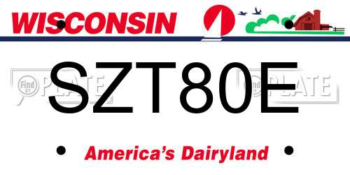 SZT80E Wisconsin License Plate