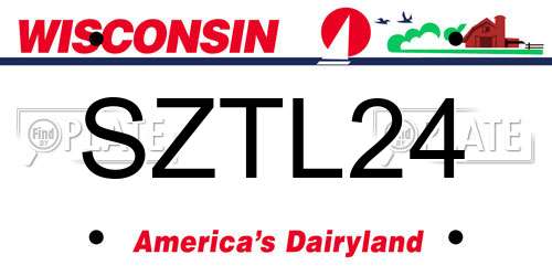SZTL24 Wisconsin License Plate