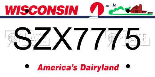 SZX7775 Wisconsin License Plate