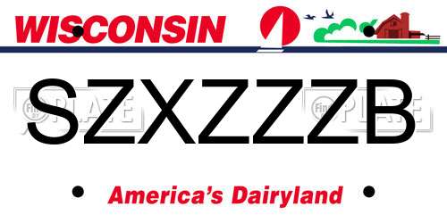 SZXZZZB Wisconsin License Plate