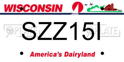SZZ15I Wisconsin License Plate