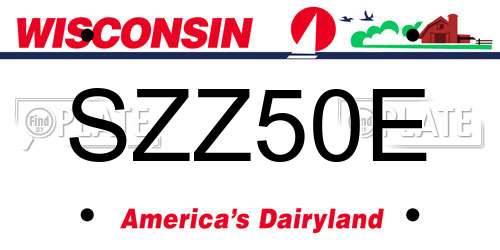 SZZ50E Wisconsin License Plate