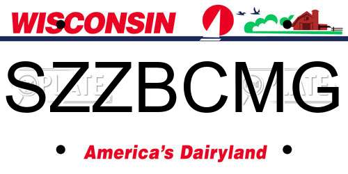 SZZBCMG Wisconsin License Plate