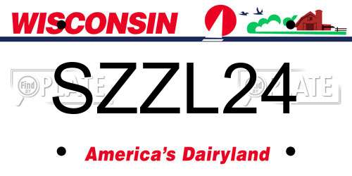 SZZL24 Wisconsin License Plate
