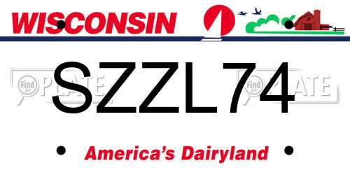 SZZL74 Wisconsin License Plate