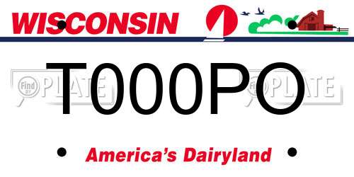 T000PO Wisconsin License Plate