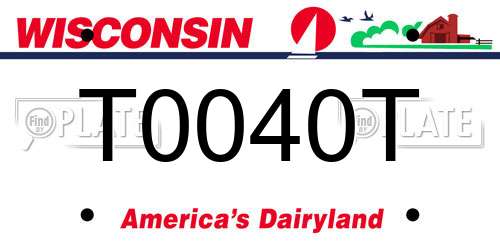 T0040T Wisconsin License Plate