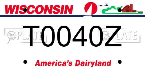 T0040Z Wisconsin License Plate
