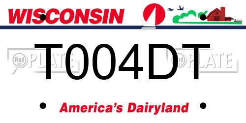 T004DT Wisconsin License Plate
