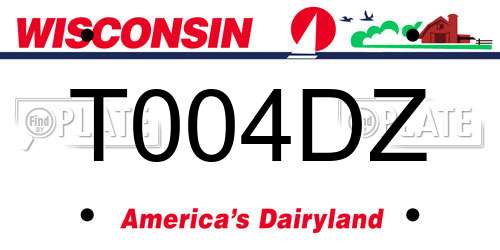 T004DZ Wisconsin License Plate