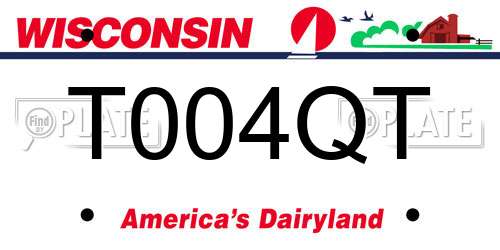 T004QT Wisconsin License Plate
