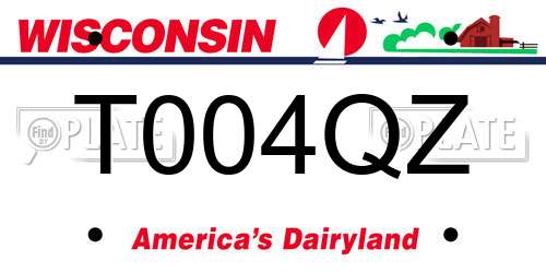 T004QZ Wisconsin License Plate