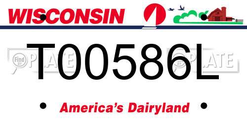 T00586L Wisconsin License Plate