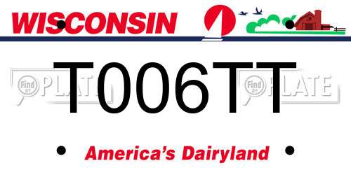 T006TT Wisconsin License Plate