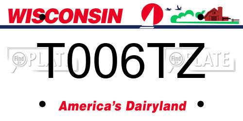 T006TZ Wisconsin License Plate