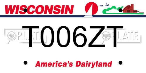 T006ZT Wisconsin License Plate