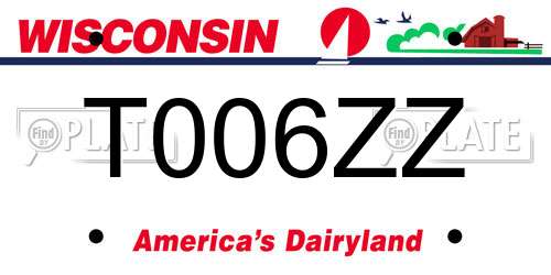 T006ZZ Wisconsin License Plate