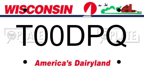 T00DPQ Wisconsin License Plate